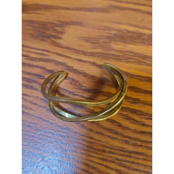 Vintage Brass Twisted Open Cuff Bracelet - Picture 6 of 6
